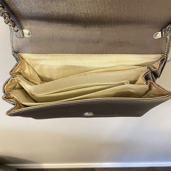 Vintage Nima Metal Cheetah Bag Silver Metallic Black Purse 80s Crossbody - Picture 6 of 7